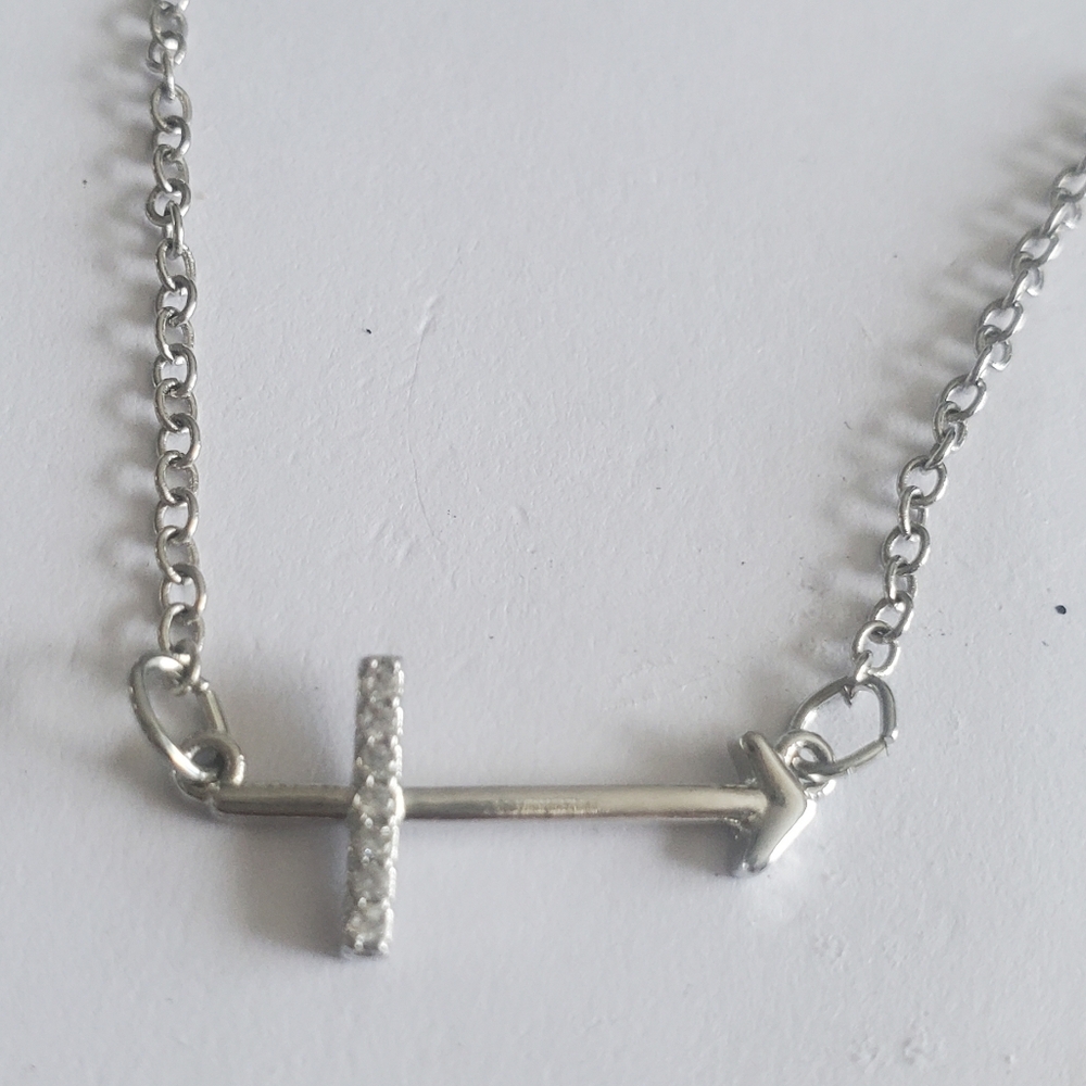 Sideways Arrow & Cross Bar Necklace